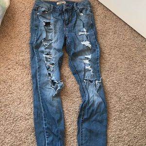 Distressed jeans